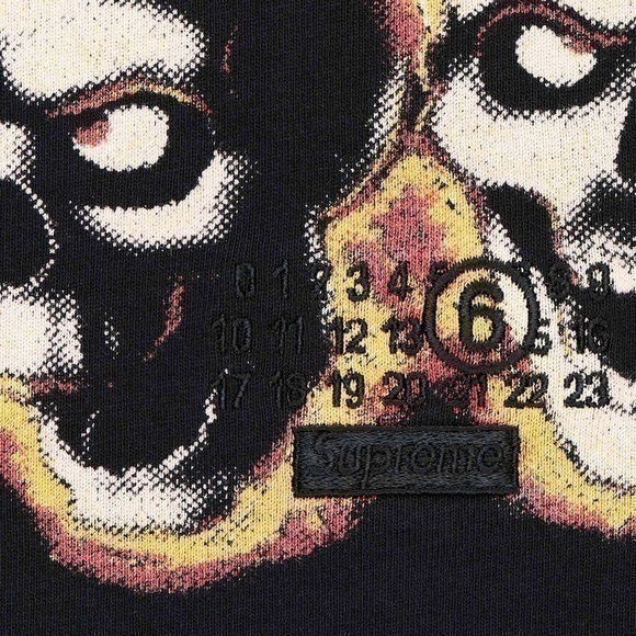 Supreme Other - Supreme Maison Margiela MM6 Liquid Blue Oversized Skull Flames Tee